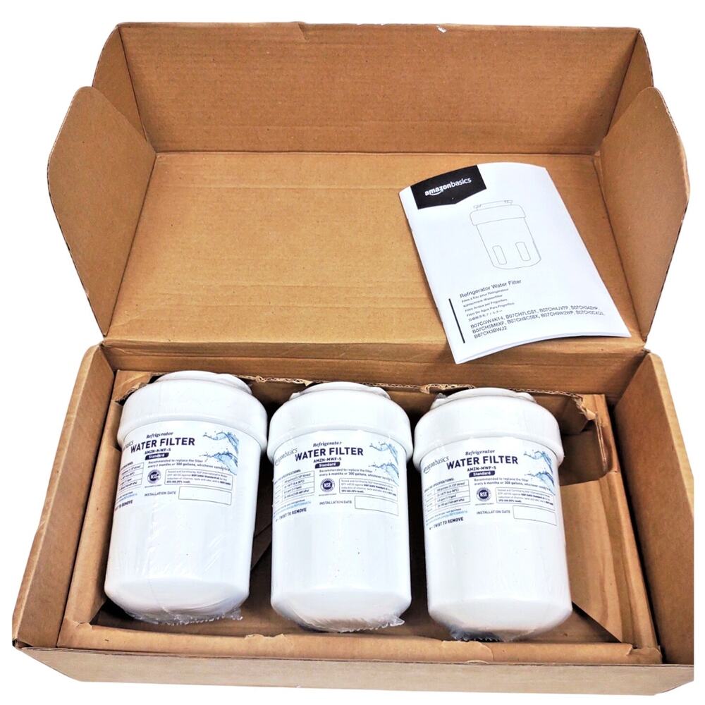 Amazon Basics For GE MWF Refrigerator Water Filter AMZN-MWF-S Three Pack (3)